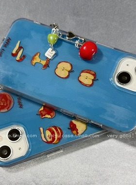 复古蓝色简约涂鸦苹果IMD适用苹果17手机壳mate华为p80 nova14小米15/k80/note15可爱oppo reno荣耀400女vivo