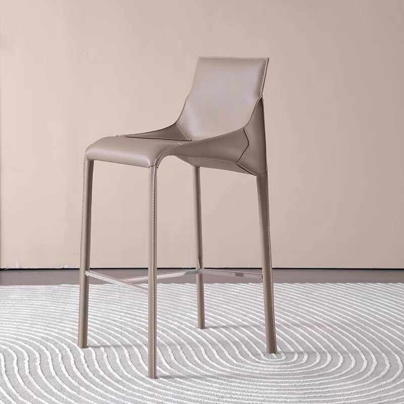 北欧吧台椅现代轻奢家用靠背高脚凳子酒吧椅马鞍皮吧椅设计师吧椅,住宅家具,家用高脚椅,淘宝优惠券,粉丝福利购,淘宝优惠卷