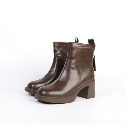 SK6518【撤柜】中跟短靴棕色35 37