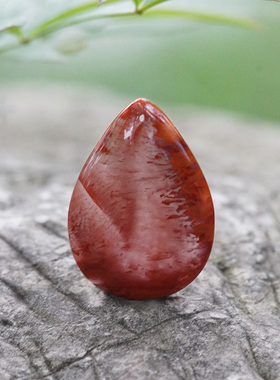 儒匪窝南红水滴吊坠冰飘如意diy