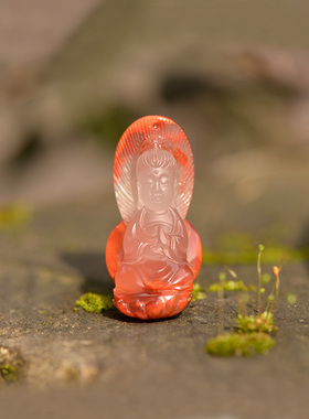 佛光普照吊坠带证书南红玛瑙