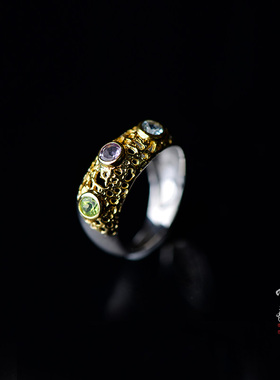 儒匪窝巴洛克风格925水晶戒指