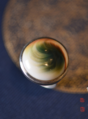 儒匪窝 925银镶嵌贝类戒指 精致简约