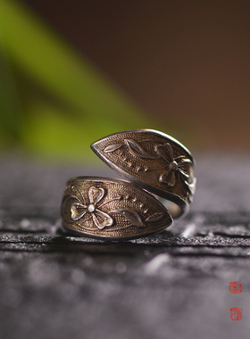雕花开口男女款戒指