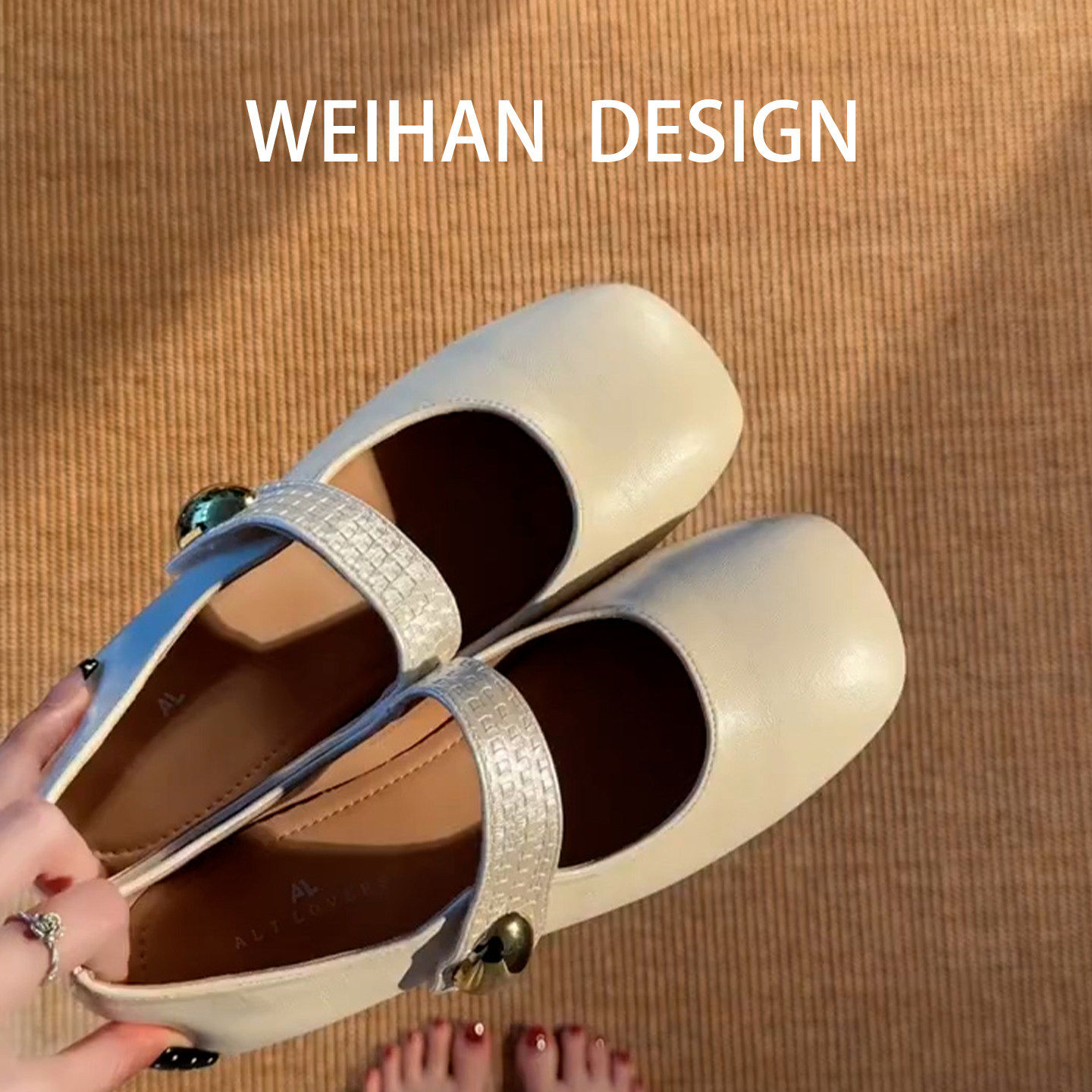 羊皮版！韩版方头浅口平底小单鞋软底芭蕾鞋魔术贴配裙子玛丽珍鞋,女鞋,玛丽珍鞋,淘宝优惠券,粉丝福利购,淘宝优惠卷