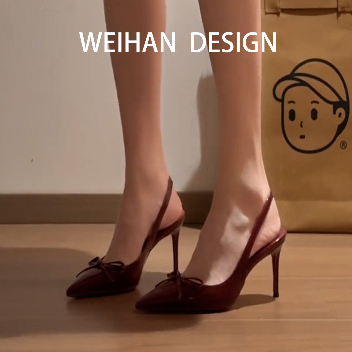 羊皮版~酒红色蝴蝶结细跟高跟鞋女尖头性感名媛漆皮高跟包头凉鞋,女鞋,时装凉鞋,淘宝优惠券,粉丝福利购,淘宝优惠卷