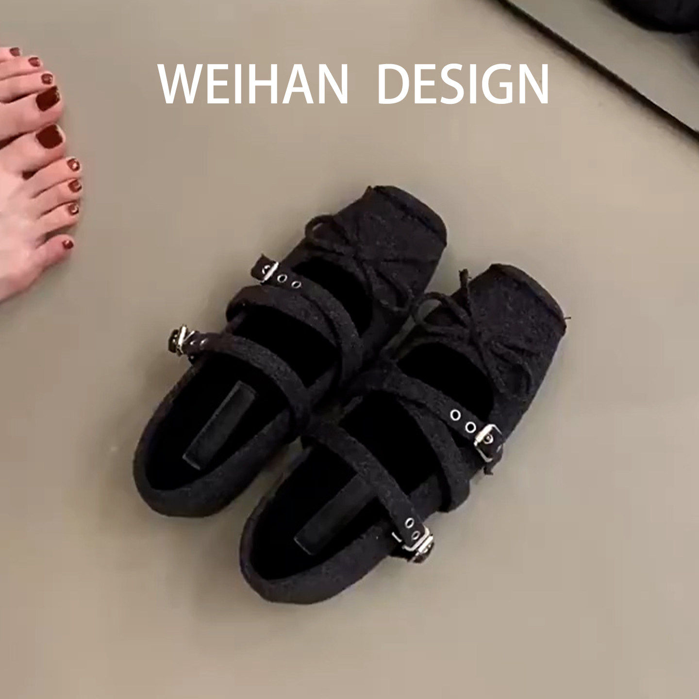 羊皮版！蝴蝶结内增高加绒玛丽珍女一字扣带毛毛鞋法式晚晚风单鞋,女鞋,时尚芭蕾鞋,淘宝优惠券,粉丝福利购,淘宝优惠卷