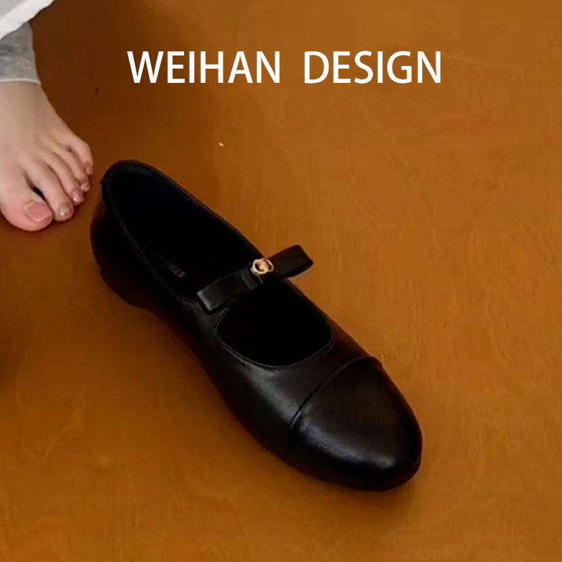 羊皮版！小香风法式气质平底单鞋女春2026新款蝴蝶结浅口玛丽珍鞋,女鞋,浅口单鞋,淘宝优惠券,粉丝福利购,淘宝优惠卷