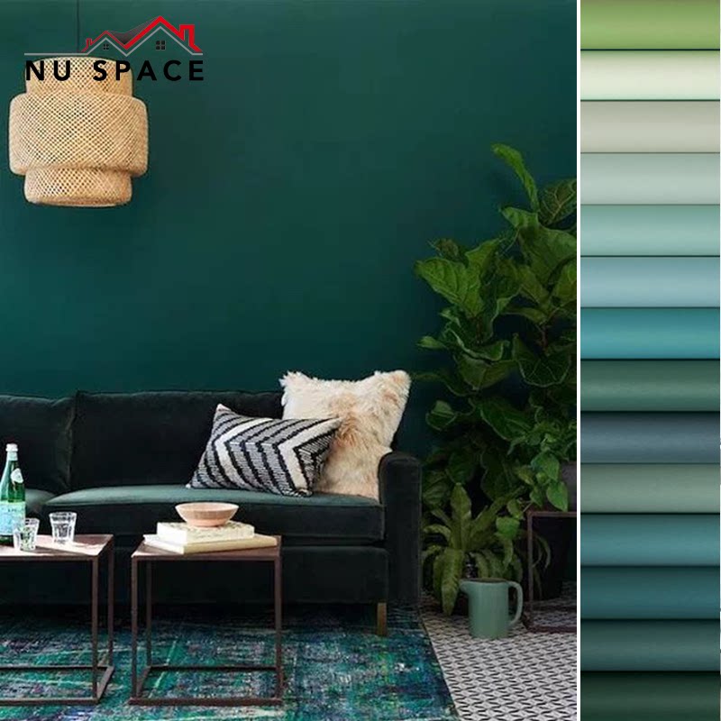 墨绿深绿自然色系绿色纯色高端莫兰迪绿复古美式客厅卧室纯纸壁纸