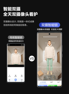 萤石AI3D人脸锁Y3000FVX+双摄可视大屏猫眼智能无需指纹家用防盗