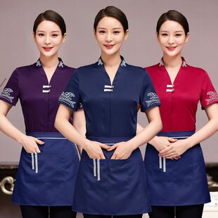 服务员工作服短袖酒店中式茶楼餐厅餐饮服装火锅店饭店制服夏装女