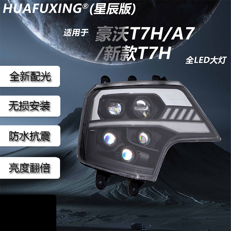 适用于重汽豪沃T7H大灯总成