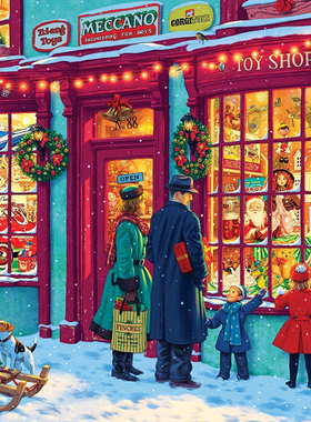 （订）Springbok 圣诞玩具店 1000片 美国进口拼图 成人儿童礼物