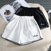 子宽松百搭居家睡裤 冰丝运动短裤 高腰外穿休闲阔腿热裤 薄款 女夏季