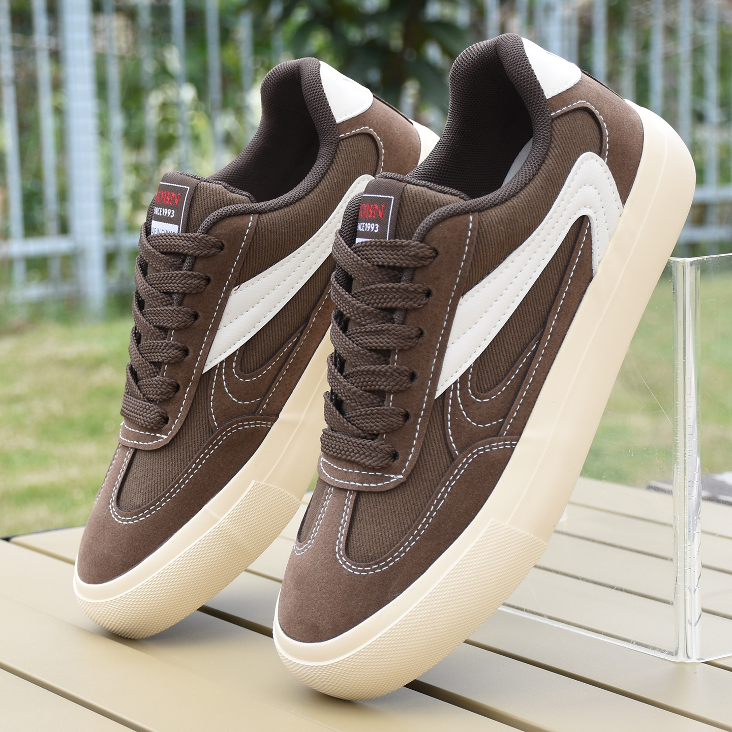 2025新款秋季鞋子复古德训鞋男鞋透气低帮帆布鞋棕色休闲板鞋潮鞋