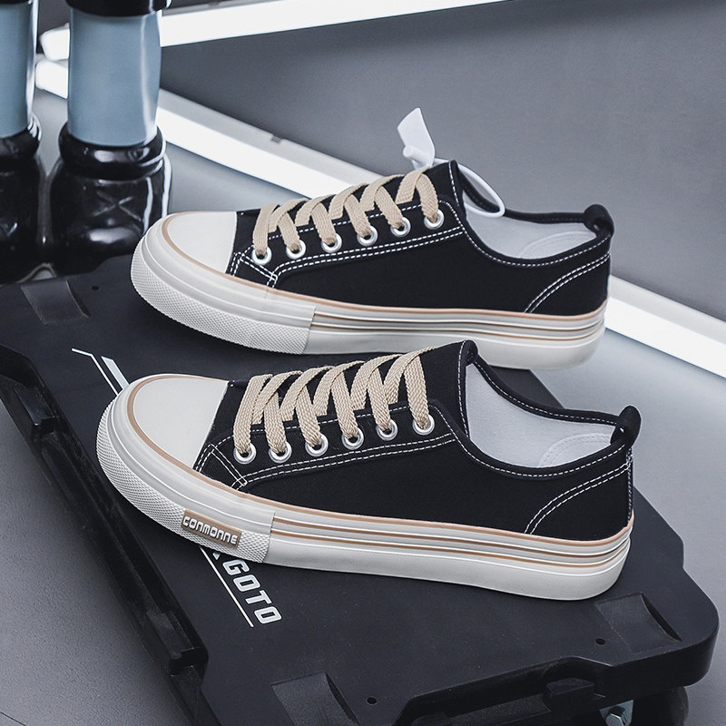 帆布鞋男款春季透气布鞋子男鞋2026新款潮流百搭学生运动休闲板鞋
