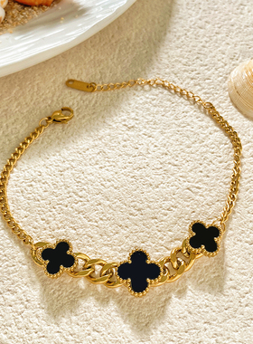 日韩风三大四叶草手链女生饰品