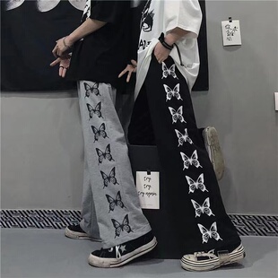 阔腿裤女春秋韩版ulzzang复古宽松情侣风口袋高腰休闲裤长裤时尚