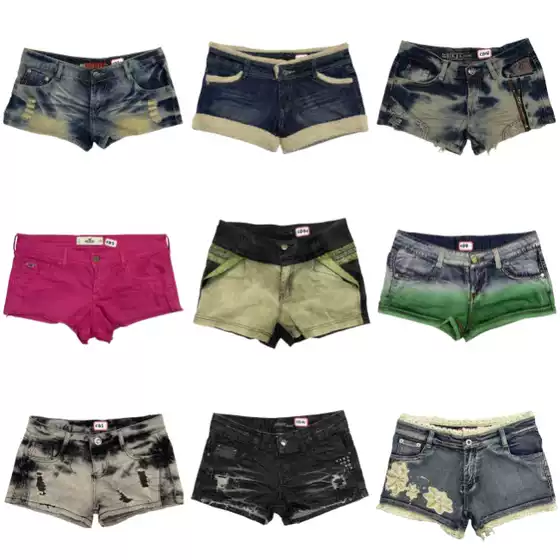Cd Low-Rise Denim Hot Pants Millennium Y2K Washed Workwear Frayed Edge Shibuya Retro Foreign Trade American Style Denim Ultra-Short Shorts