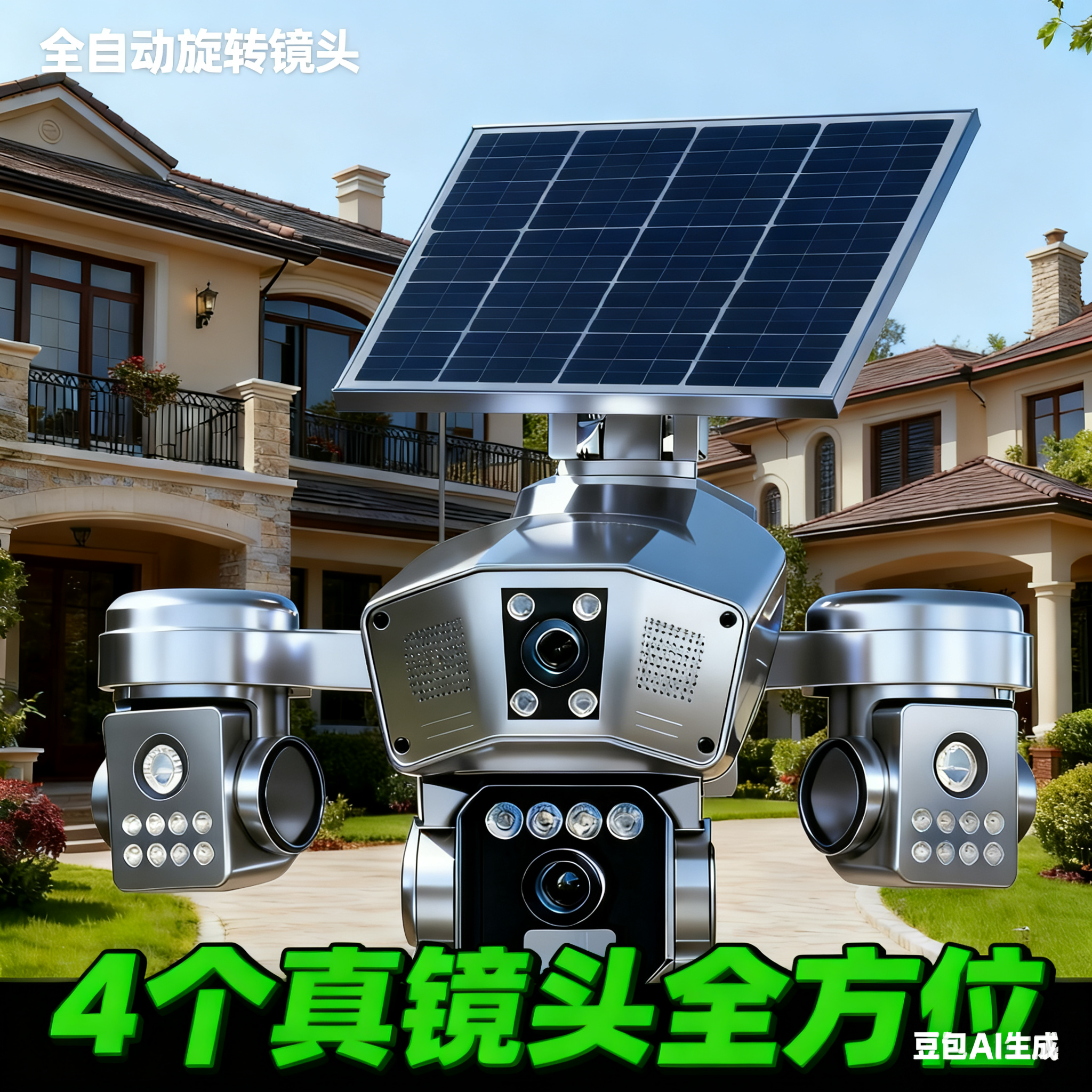 新款摄像头360度无死角家用手机远程无需网络监控器室外高清夜视