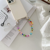 好看蝴蝶结五角星多巴胺串珠手机链挂手腕双扣手机挂绳手提短挂饰