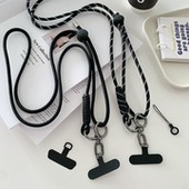 原创时尚 精致百搭黑色手机挂绳斜挎可背防盗防丢垫片手机链可调节