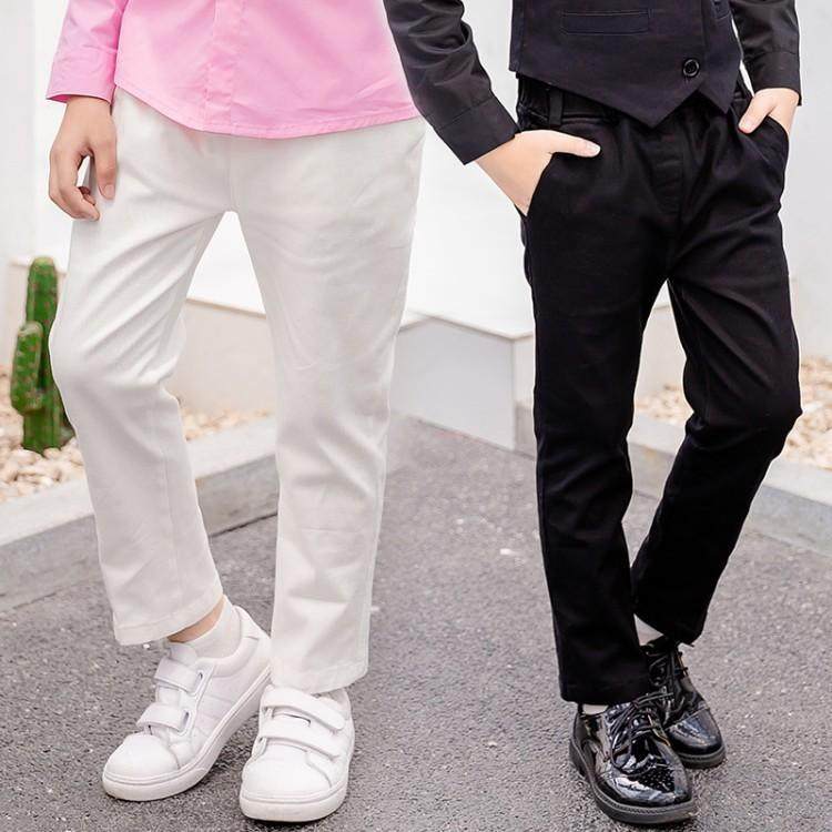 男童黑色西裤儿童长裤子钢琴表演出服童装深蓝藏青色纯白色西装裤