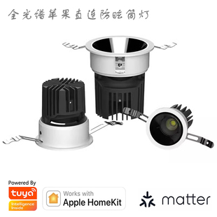 Matter thread调光调色homekit防眩筒灯涂鸦调光射灯DC24V筒射灯