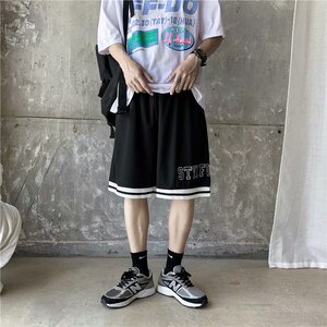 韩版ulzzang原宿风网眼透气运动篮球裤宽松休闲裤五分短裤男图片