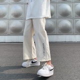 棉麻裤子高街ins痞帅直筒休闲裤男韩版潮流夏季阔腿裤-p35，男装休闲裤，星座601-1