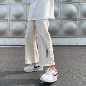 棉麻裤子高街ins痞帅直筒休闲裤男韩版潮流夏季阔腿裤-p35图片
