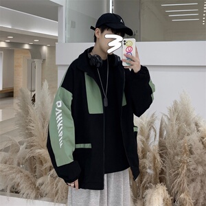 20/秋 ins超火的夹克撞色风衣薄款工装外套601-1-W115-p55图片