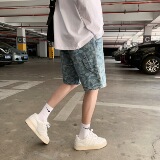 牛仔短裤男士夏季薄款宽松百搭运动裤潮牌休闲裤工装裤五分裤，男装休闲裤，星座601-1