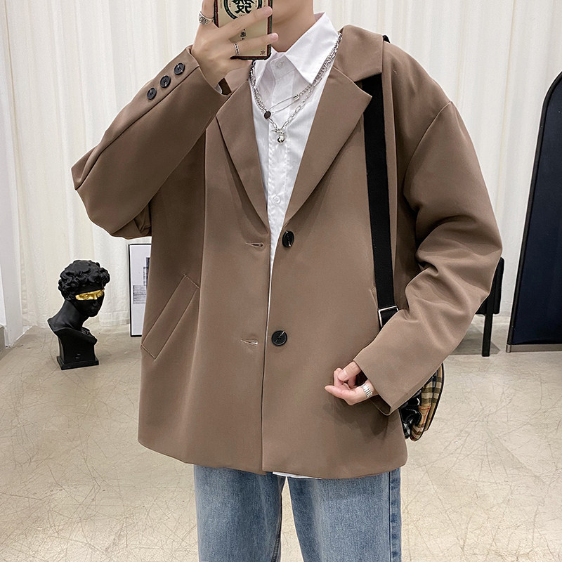2021秋季新款西装男宽松百搭休闲外套潮流帅气韩版宽松西服,男装西服,星座601-1