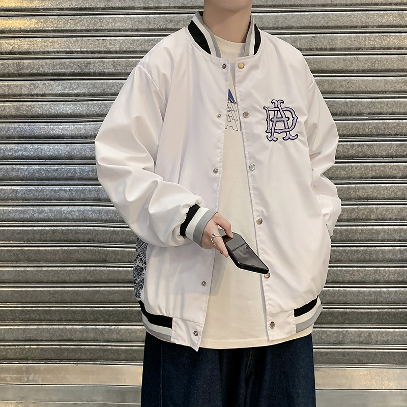 腰果花百搭棒球服男日系夹克外套ins嘻哈情侣装jk2001-p50,男装夹克,星座601-1