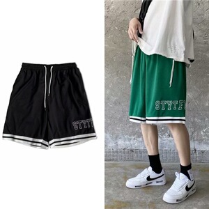 夏季ulzzang原宿风网眼透气运动篮球裤ins宽松休闲裤五分短裤男女图片