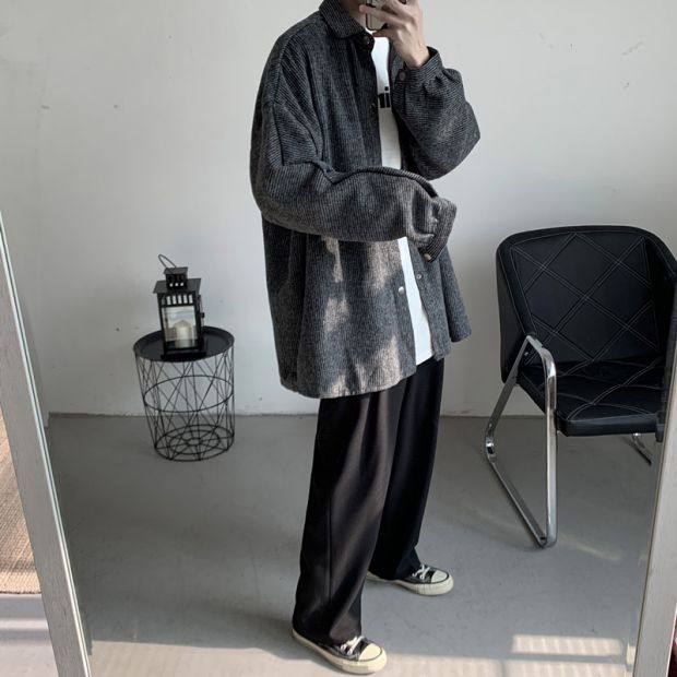 暗黑系秋季衬衫 外套帅气上衣服外套601-1-WT7003-p50图片