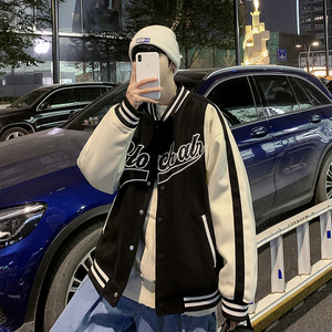 港风休闲夹克衫男士帅气潮牌运动外套2021新款棒球服-jk110-p58图片