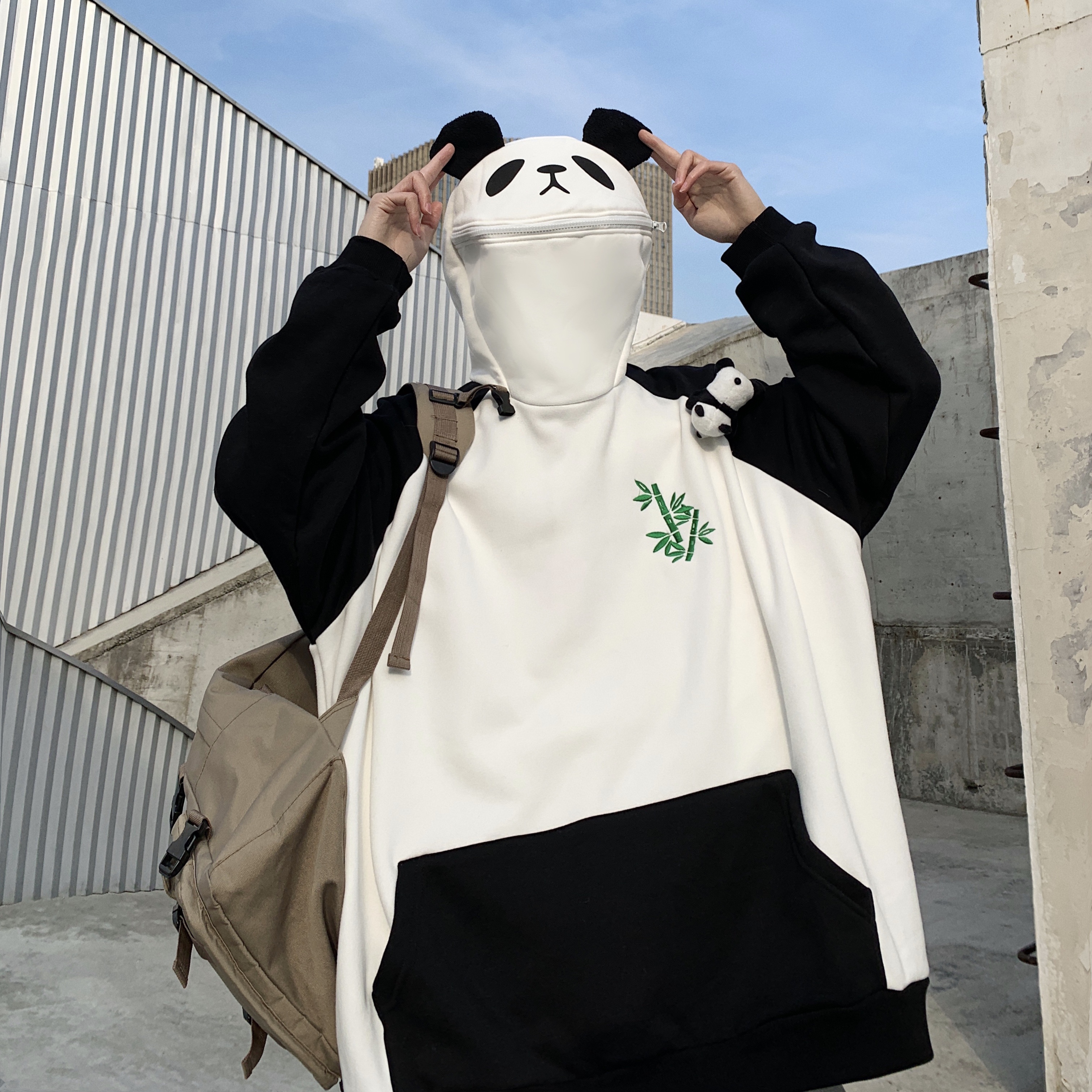 Bamboo panda sweater for lovers autumn winter 2020 Plush coat