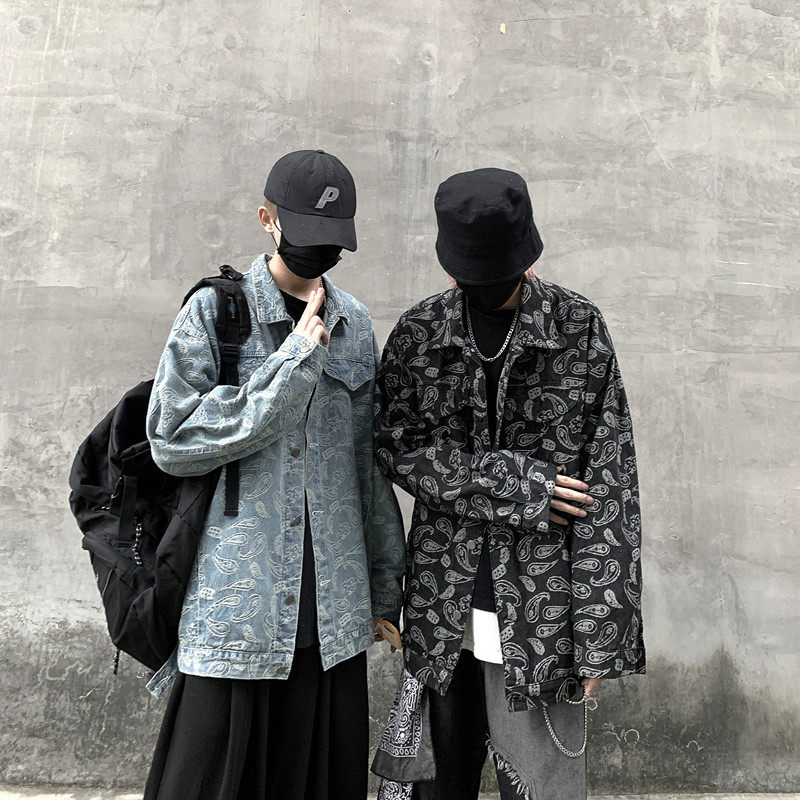 21/秋新款腰果花刺绣潮情侣男女时尚男夹克牛仔外套-jk03-p65,男装夹克,星座601-1
