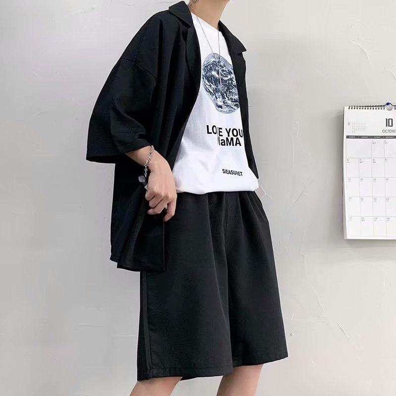 爆款·小西装外套短裤一整套暗黑风套装西服面料港风-p50图片