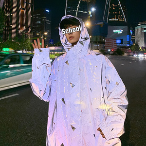 秋季反光印花街头潮时尚男宽松夹克外套601-1-jk447-p60图片