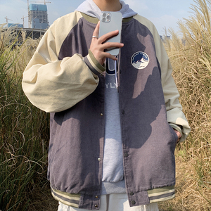 外套男潮ins超火飞行员夹克2021年新款棒球服601-1-JK995-p58图片