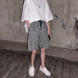 2021爆款推荐`格子短裤男女情侣休闲五分裤夏季直筒~KZ30-p28，男装休闲裤，星座601-1