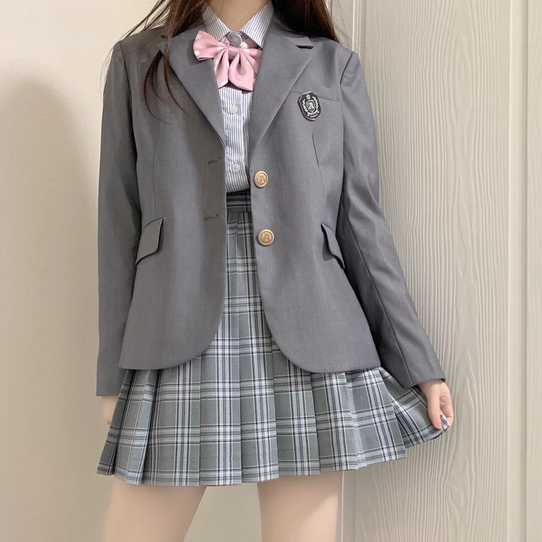 原创JK外套女西装池の秋冬日系学生本佐中西服设计感长款上衣