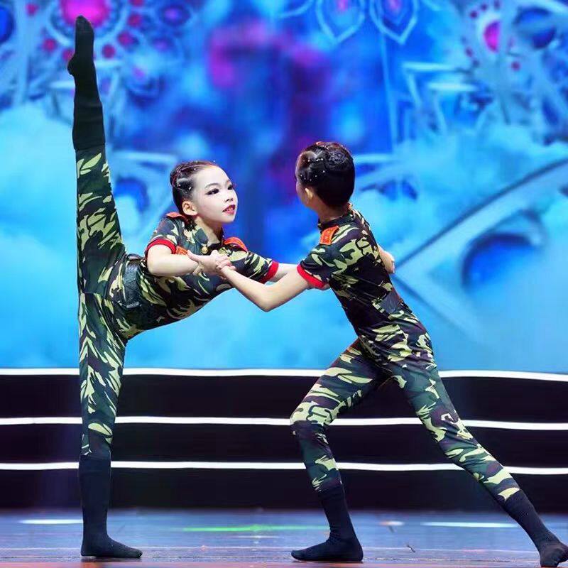 迷彩服套装儿童男童女童军训服夏季小学生户外夏令营幼儿园演出服