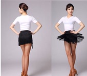 短裙练功服半身裙女 系带裙下装 新款 一片裙拉丁舞裙成人流苏一片式