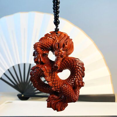 紫檀木挂件雕刻生肖红木吊坠木质