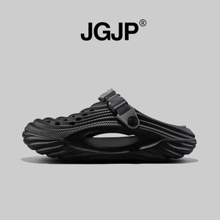JGJP洞洞鞋男款2025新款夏季外穿高级防滑踩屎感包头拖鞋开车凉鞋