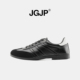 JGJP男鞋 男 日常通勤休闲亮面小皮鞋 白尾 百搭高级感黑色德训鞋